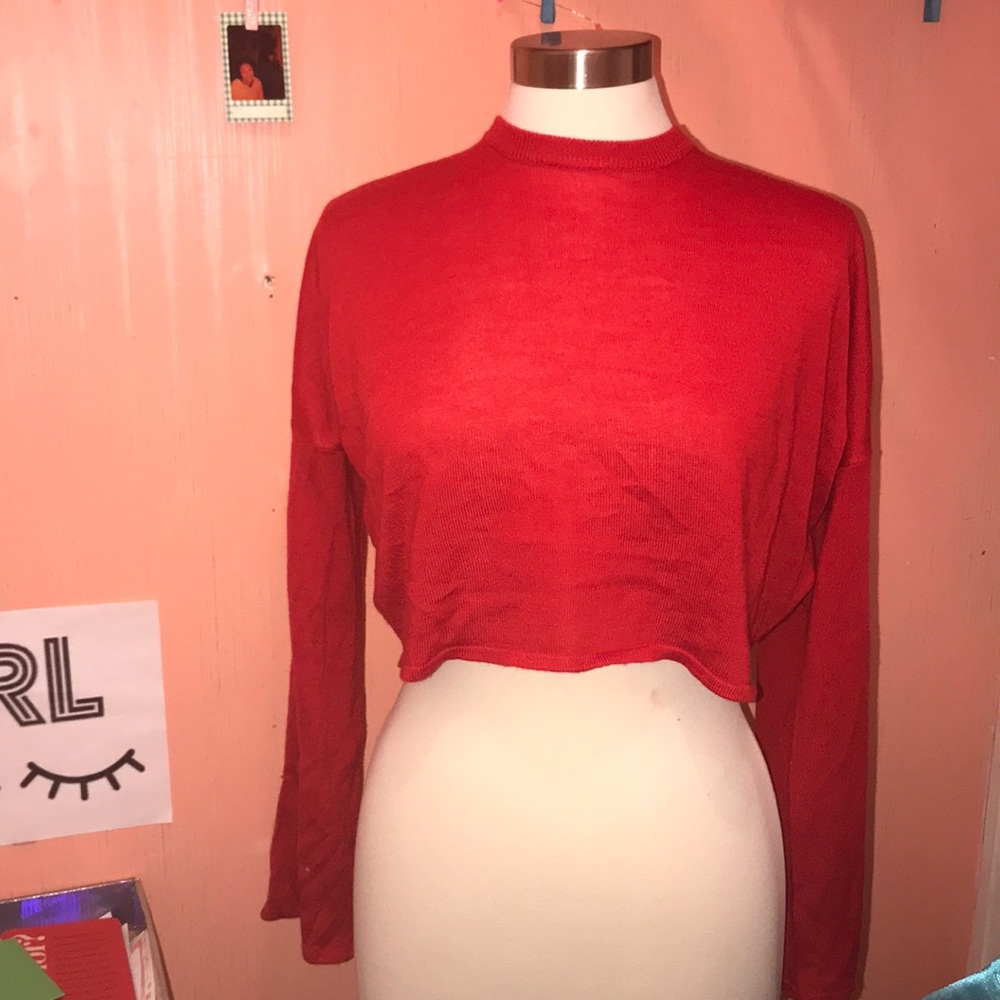 Red Cropped Sweater